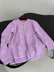 GUCCI | GG Wool Jacquard Cardigan Purple - 3