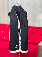 CHANEL | Border Long Scarf Black - 2