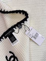 CHANEL | Border Long Scarf White - 2