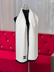 CHANEL | Border Long Scarf White - 3