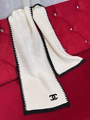 CHANEL | Border Long Scarf White - 5