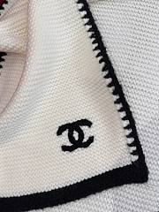 CHANEL | Border Long Scarf White - 6