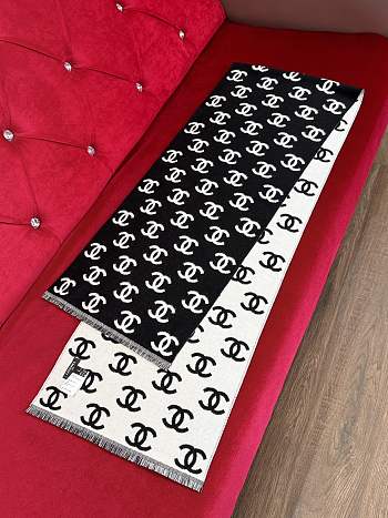 CHANEL | Book Seal Wool Long Scarf