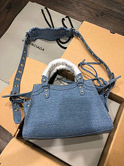 Balenciaga Neo Cagole City Denim Shoulder Bag - 3