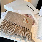 Loewe mohair scarf in dark beige - 3