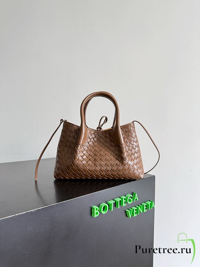 BOTTEGA VENETA | Small Pinacoteca silky calfskin tote bag Nocciola/amber - 1