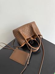 BOTTEGA VENETA | Small Pinacoteca silky calfskin tote bag Nocciola/amber - 3
