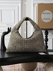 BOTTEGA VENETA | Hop Intrecciato suede shoulder bag Cypress - 1