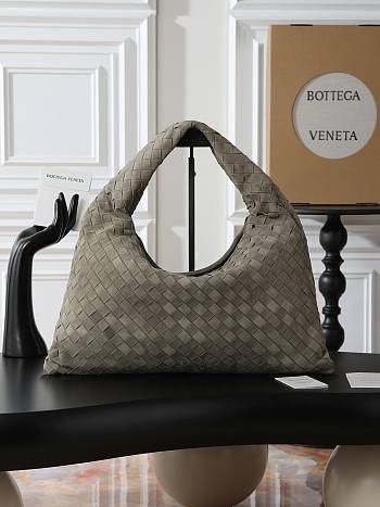 BOTTEGA VENETA | Hop Intrecciato suede shoulder bag Cypress