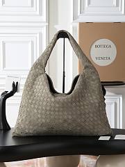 BOTTEGA VENETA | Large Hop Intrecciato suede shoulder bag Cypress - 1