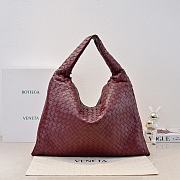 BOTTEGA VENETA | Large Hop Intrecciato suede shoulder bag burgundy - 1