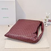 BOTTEGA VENETA | Large Hop Intrecciato suede shoulder bag burgundy - 5