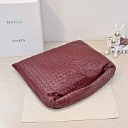 BOTTEGA VENETA | Large Hop Intrecciato suede shoulder bag burgundy - 4