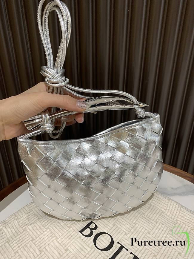 BOTTEGA VENETA | Sardine intrecciato metallic leather silver - 1
