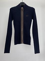 Miumiu knitted cardigan navy blue - 2