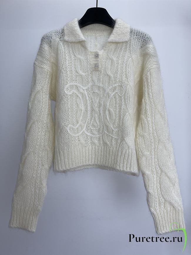 Celine new knitted fir in white - 1