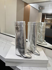 Givenchy Shark Lock Boots In Silver  - 1