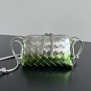 BOTTEGA VENETA | Concert Pouch  Intrecciato lamina leather Silver/Fresh Mint - 1