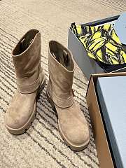 PRADA | buttoned sleeve platform ankle boots beige - 3