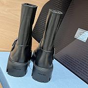 PRADA | 5fw buckle slip-on platform ankle boots black - 4