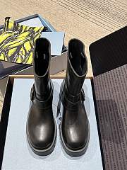 PRADA | 5fw buckle slip-on platform ankle boots black - 5
