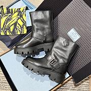 PRADA | 5fw buckle slip-on platform ankle boots black - 2