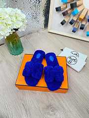 HERMES | Furry Flat Slippers 01 - 1