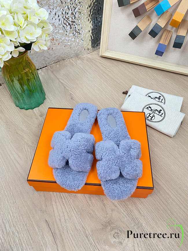 HERMES | Furry Flat Slippers 02 - 1