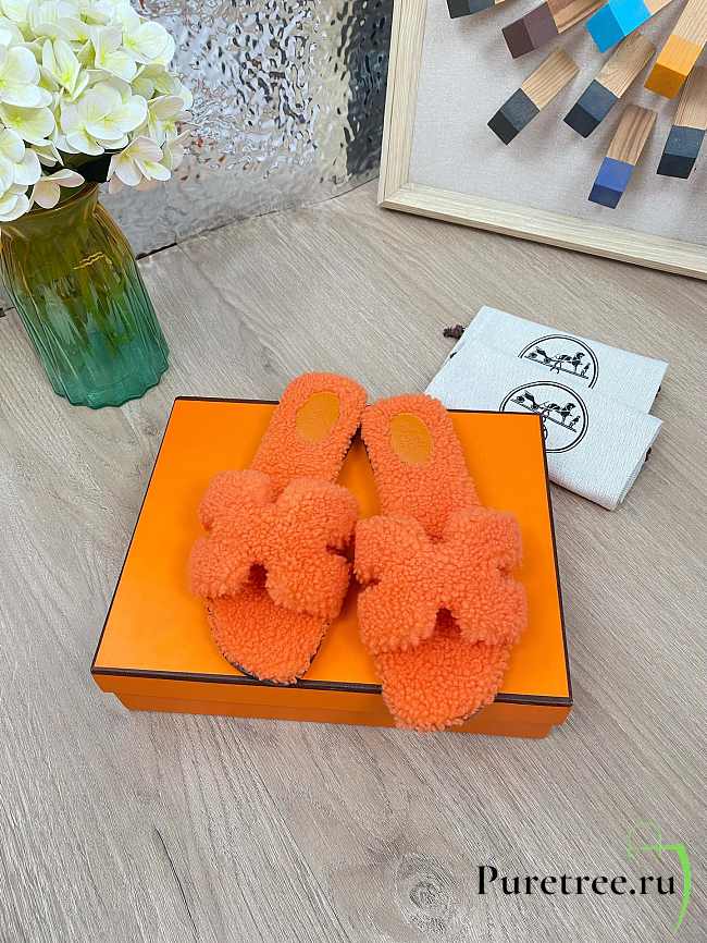 HERMES | Furry Flat Slippers 03 - 1