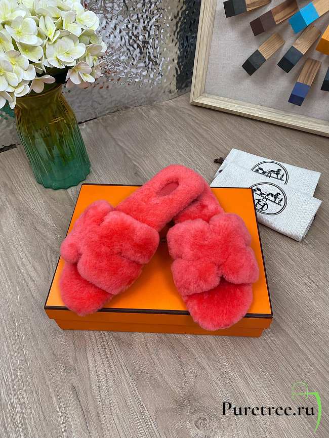 HERMES | Furry Flat Slippers 04 - 1