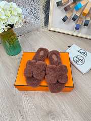 HERMES | Furry Flat Slippers 05 - 1