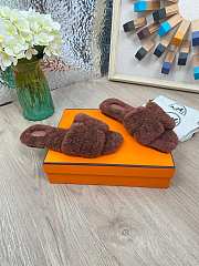 HERMES | Furry Flat Slippers 05 - 6