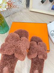 HERMES | Furry Flat Slippers 05 - 3