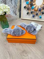HERMES | Furry Flat Slippers 06 - 6