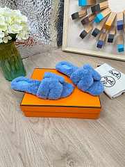 HERMES | Furry Flat Slippers 09 - 6