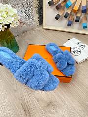 HERMES | Furry Flat Slippers 09 - 5