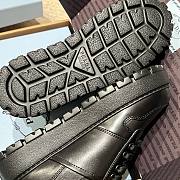 PRADA | triangular buckle lace-up casual shoes black wool - 6