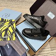 PRADA | triangular buckle lace-up casual shoes black wool - 4