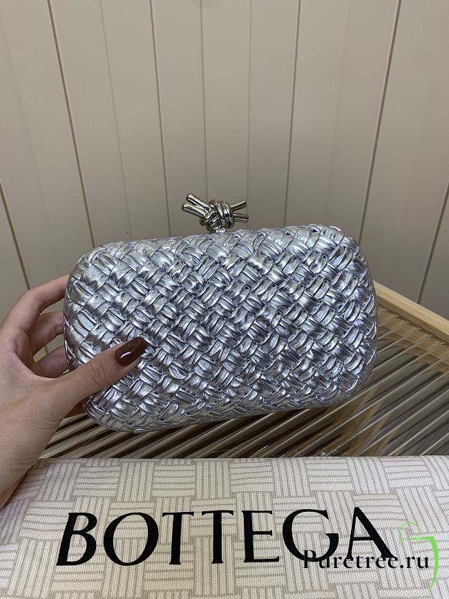 Bottega Veneta Knot Padded Intreccio Silver - 1