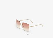 Fendi First Crystal Gold metal sunglasses with pink gradient lenses - 2