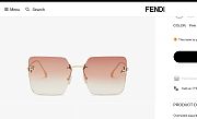 Fendi First Crystal Gold metal sunglasses with pink gradient lenses - 4