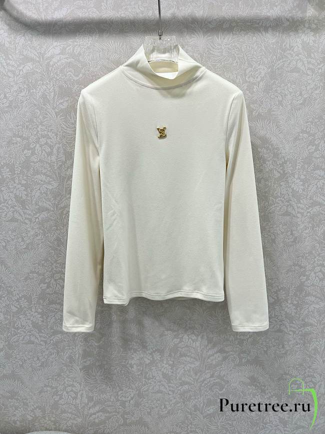 LOUIS VUITTON | Turtleneck long sleeve shirt in white - 1