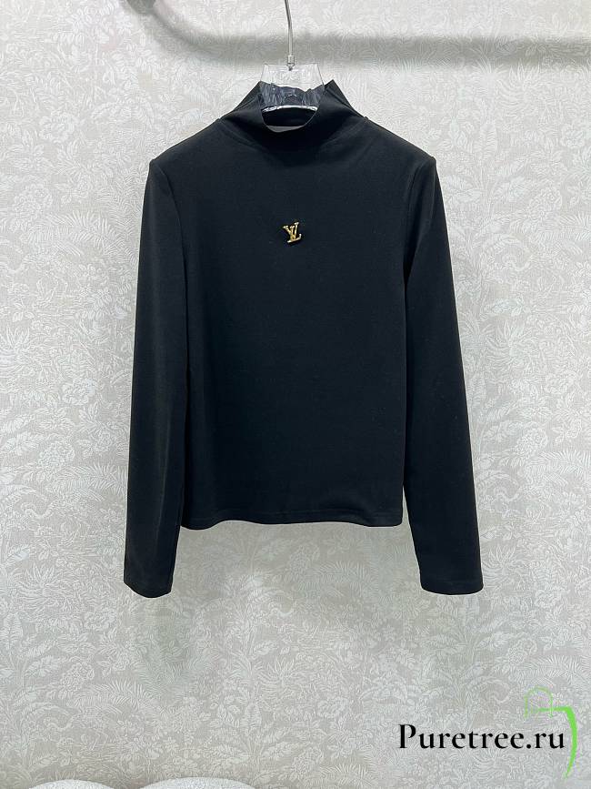 LOUIS VUITTON | Turtleneck long sleeve shirt in black - 1