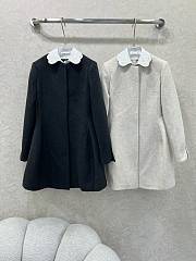 MIUMIU | Collar Peter Pan Wool Coat Dress Black - 6