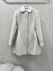 MIUMIU | Collar Peter Pan Wool Coat Dress White - 1