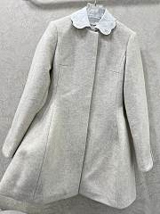 MIUMIU | Collar Peter Pan Wool Coat Dress White - 4