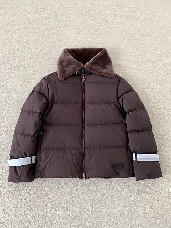 FENDI | Wool Collar Ski Down Jacket Burgundy