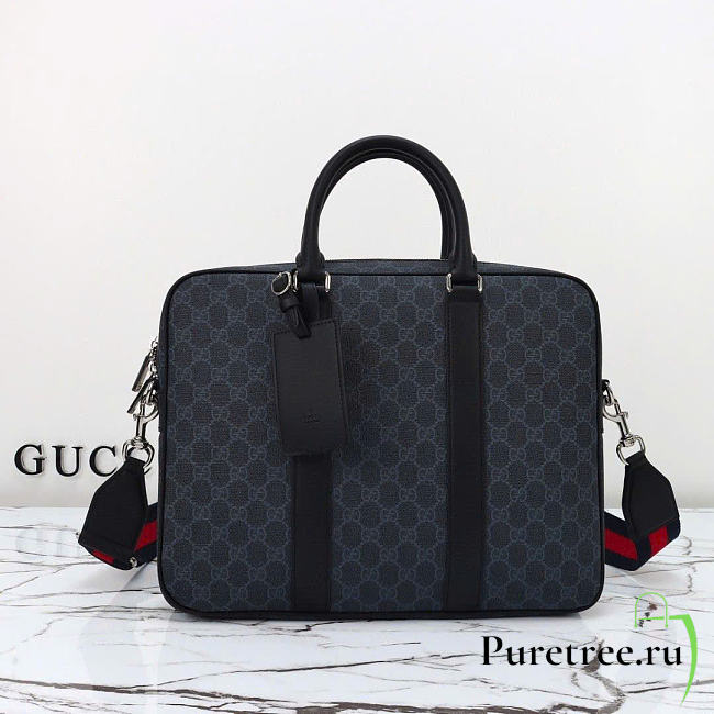 GUCCI | GG Black medium briefcase in black Supreme - 1
