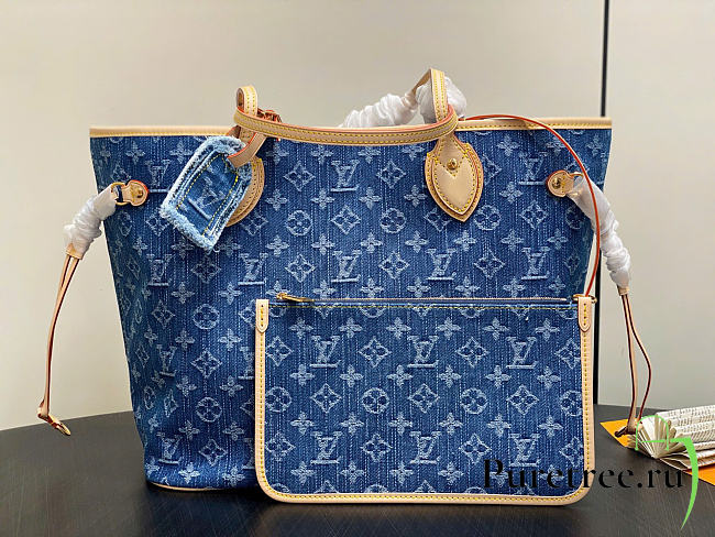 LOUIS VUITTON | Neverfull MM Bag Denim Blue - 1