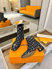 LOUIS VUITTON | Denim Ankle Boots 5cm Black - 5